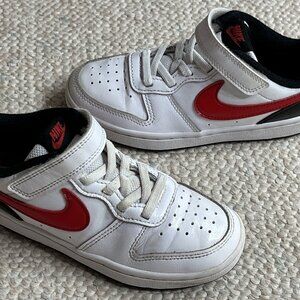 NIKE Court Borough Low White Red Black Size 13C Child Sneakers Shoes BQ5451-110